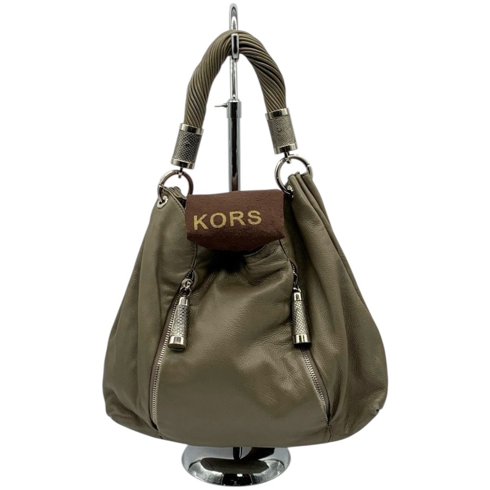 Michael Kors Tonne Shoulder Bag Hobo Taupe Leather Designer Purse Handbag - Picture 1 of 14